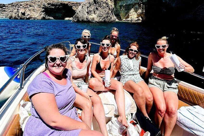 Enjoy an unforgettable day at sea with a private boat trip for a group of friends, exploring Comino, Blue Lagoon, and Gozo’s hidden gems with swimming, snorkeling, and adventure.