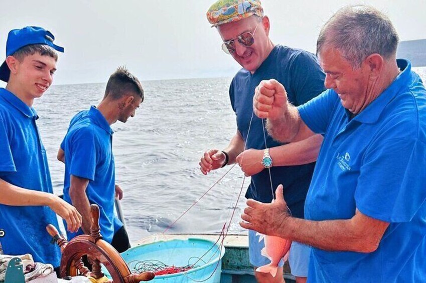 Shared Egadi Islands Adventure with Fishing Trip from Trapani