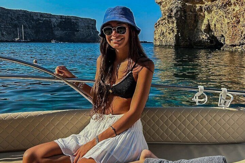 A private boat rental in Malta lets you explore Blue Lagoon, Comino, and Gozo’s stunning coastline, stopping at secluded bays, hidden caves, and crystal-clear waters.