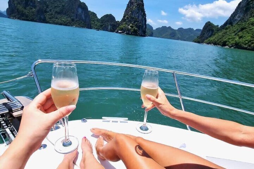 From Halong 3-Hour Luxury Private Yacht Tour explore Ha Long Bay
