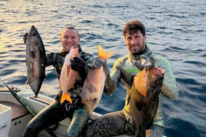 Sub Fishing And Snorkeling In The Waters Of Capri