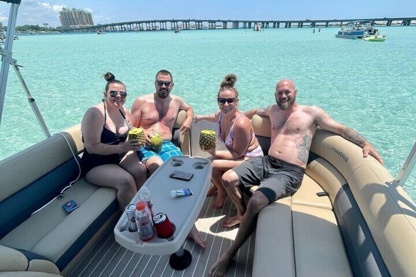 Private Crab Island Pontoon Charter with Captain