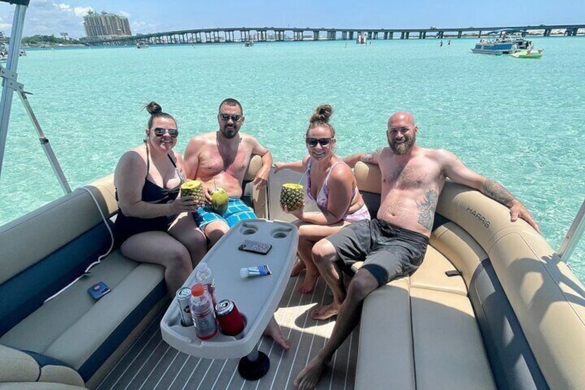 Private Crab Island Pontoon Charter with Captain
