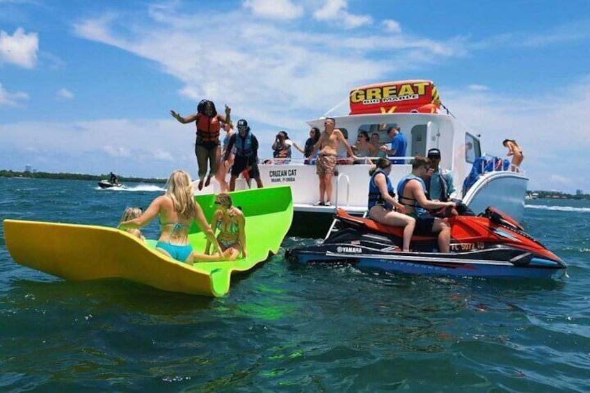 miami catamaran excursion with tube and free jet ski rides