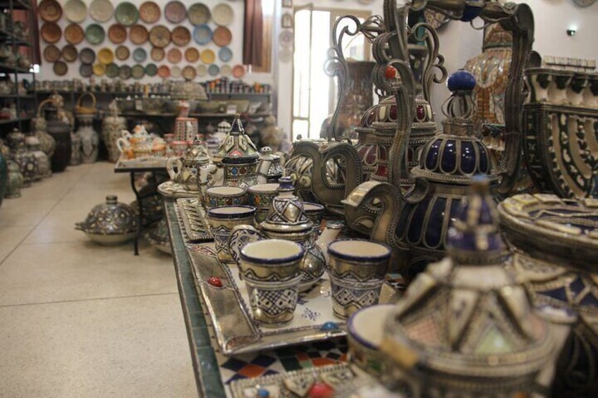 Shopping and Factory Tour of Pottery and Zellige Mosaics in Fes