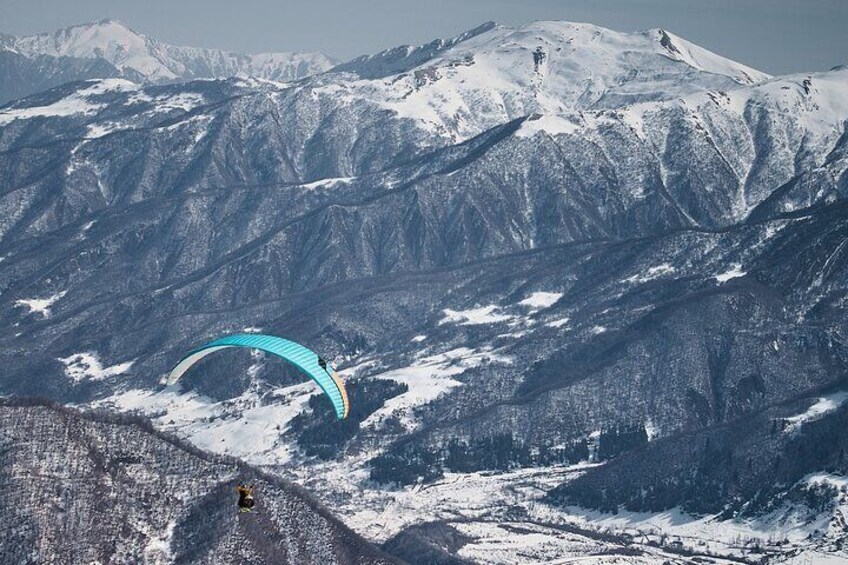 Paragliding in Gudauri: breathtaking views, fresh mountain air, and pure adrenaline.