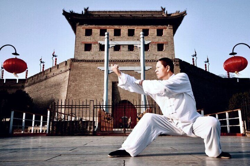 Kungfu Class and Bicycling on Xi'an City Wall