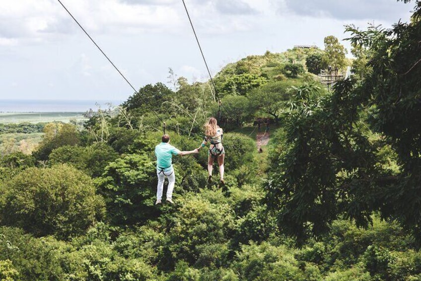 Zip Lining at La Vallée Des Couleurs Nature Park