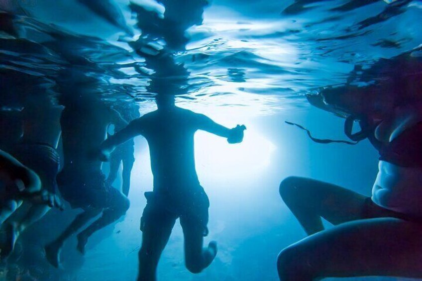 Underwater image of Blue Cave on Kolocep island