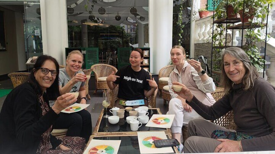 Tea tasting session with a group of ladies from diverse Countries. Everyone bonding with each other and getting High on Tea.