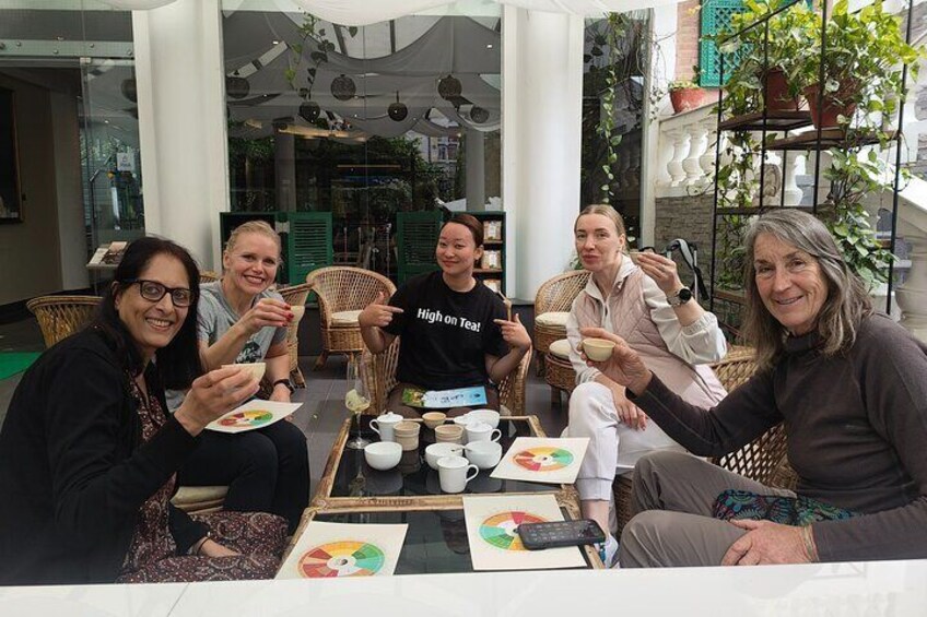 Tea tasting session with a group of ladies from diverse Countries. Everyone bonding with each other and getting High on Tea.