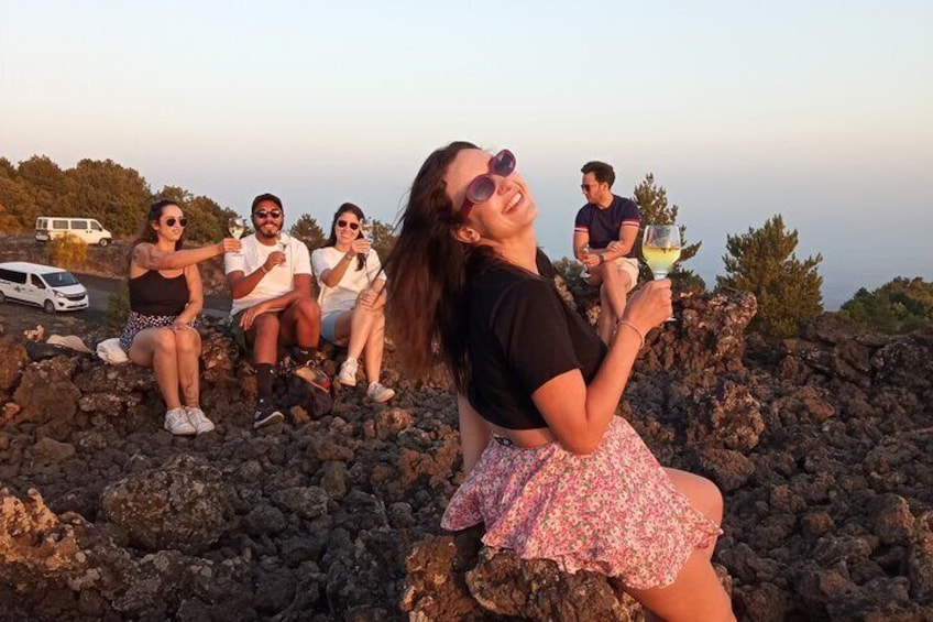 Etna Sunset Tour Tasting Glasses of Wine
