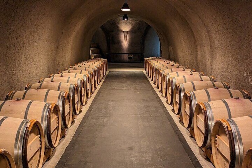 The barrel caves for aging the best Napa Cabernets