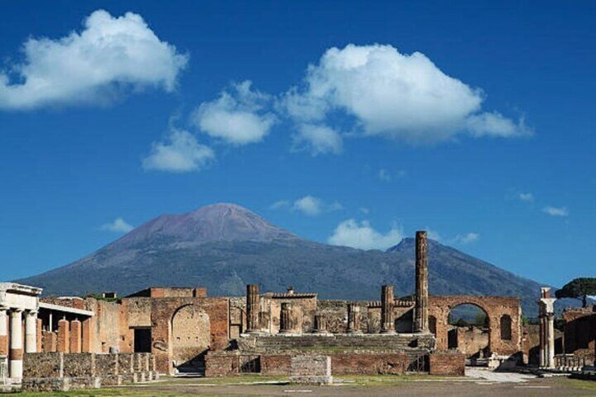 Pompeii with a view of Vesuvius