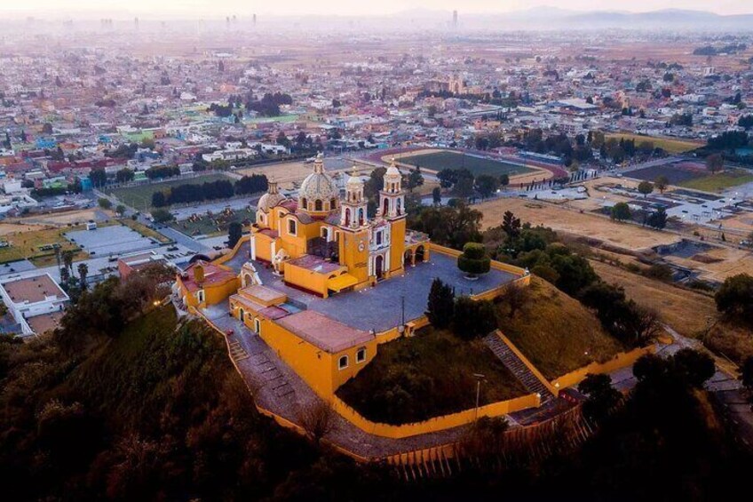 Church of Cholula at the tip of the pyramid