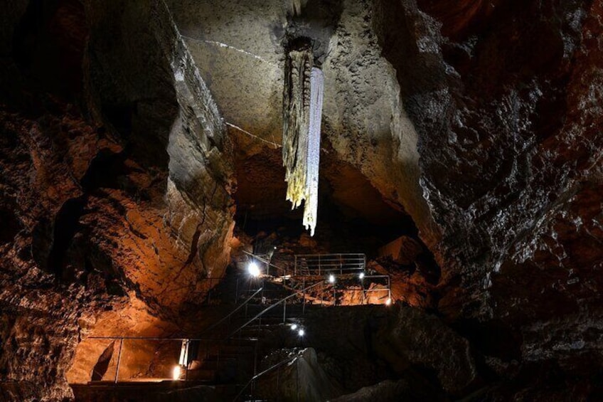 Europe's largest stalactite - 7.3 metres long and weighs around 10 tonnes