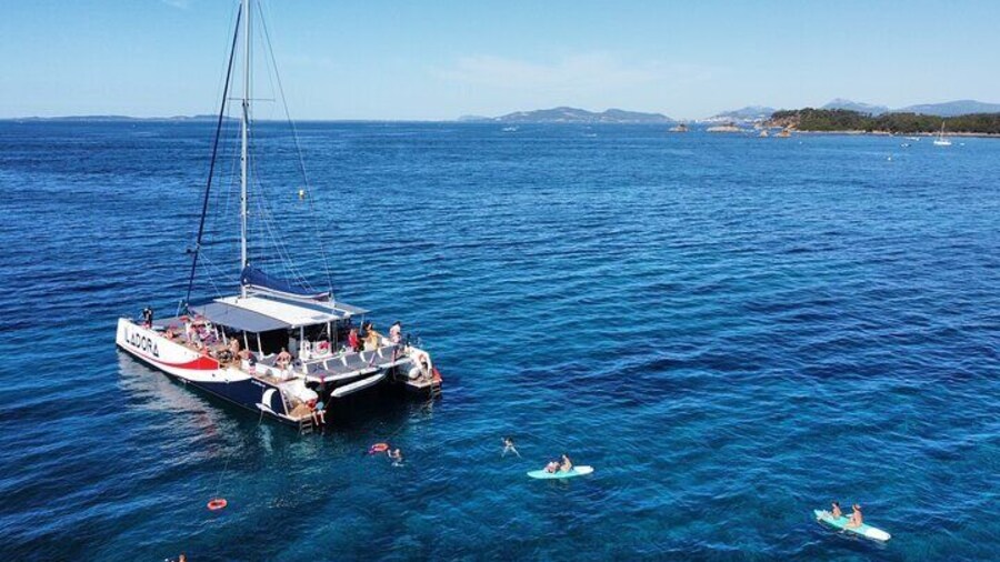 The Evening Dinner at sea on board a Maxi Catamaran Hyères