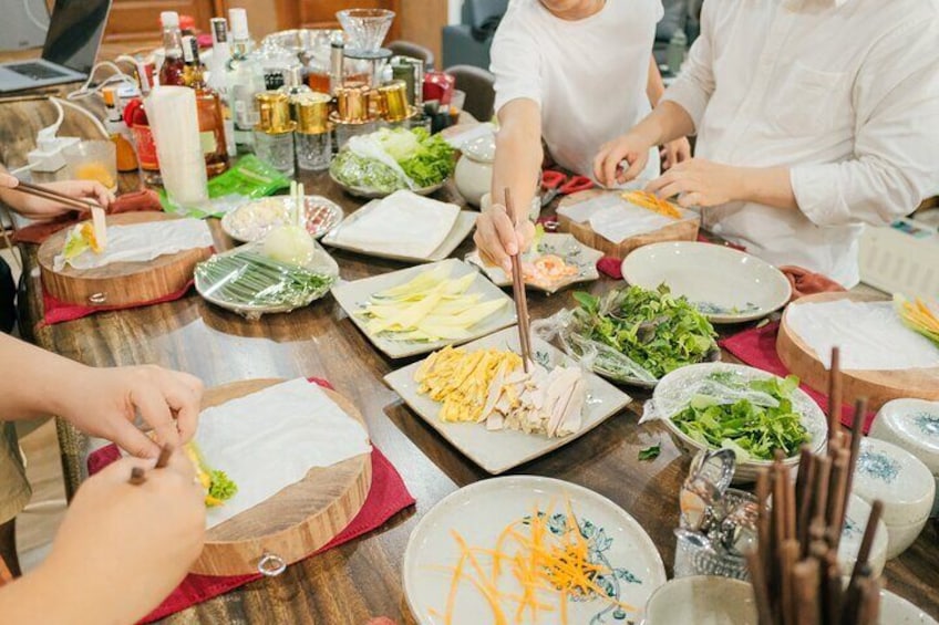 Experience Hanoi Cooking Class with Free Wine Tasting