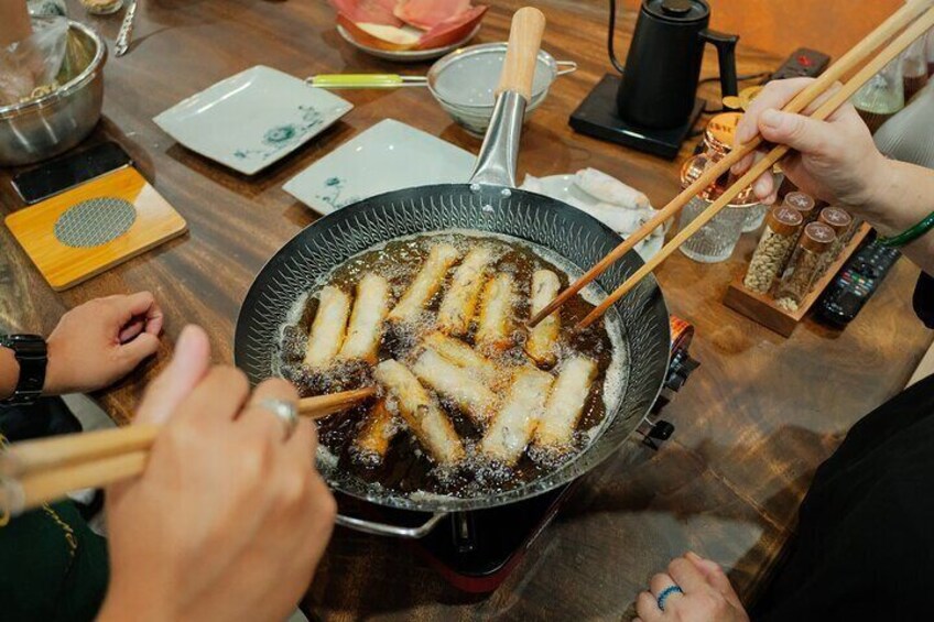 Experience Hanoi Cooking Class with Free Wine Tasting