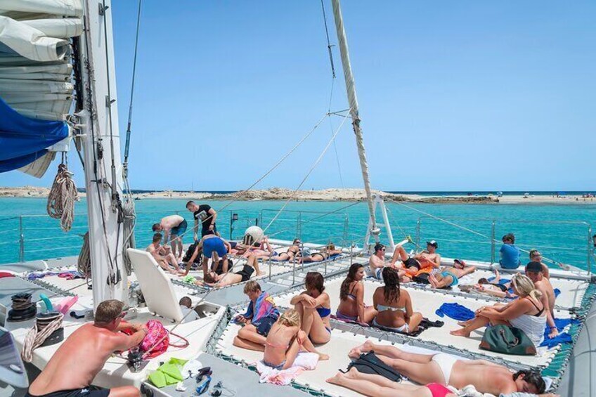 Excursion from Ibiza to Playa de Illetas by Catamaran with Food