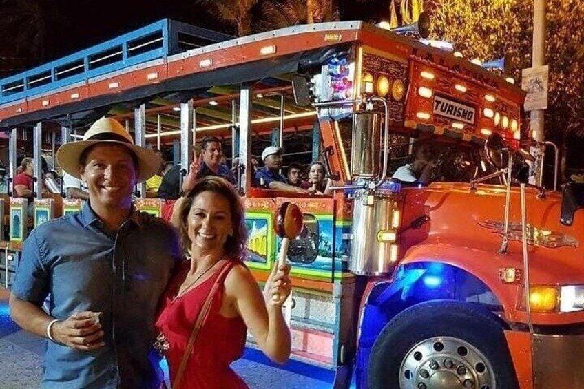 Tour in Chiva Rumbera with Party and Fun Music in Cartagena