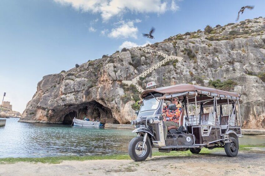 From Malta: Gozo TukTuk Tour with Comino Mini Cruise