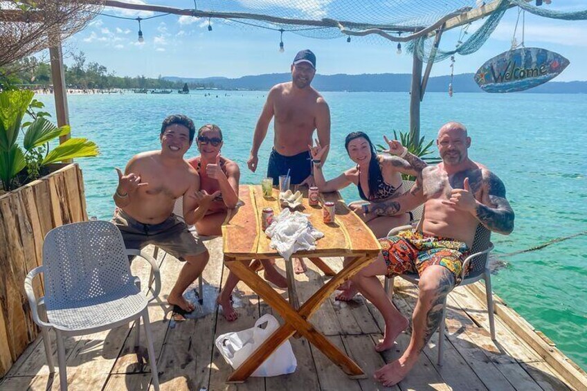 Starfish Beach Trip Car and Boat Transfer to Floating Bar