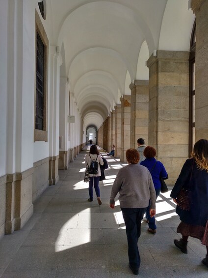 Tour group at a museum in Madrid