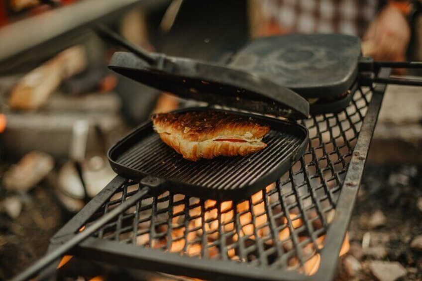 Prepare your own breakfast over open fire