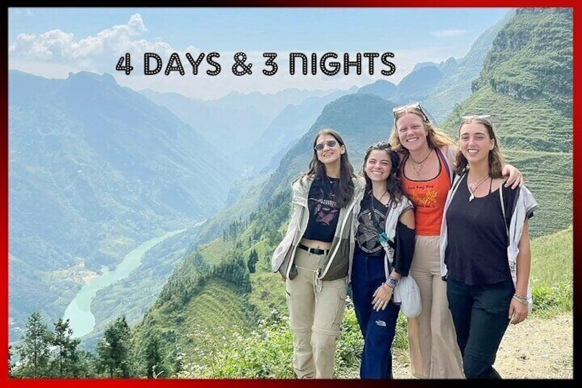 From Hanoi: 4-Days Group Ha Giang Loop Tour by good Motorbike to visit all Highlights good meals good stay. Explore Ha Giang’s best: Ma Pi Leng Pass, Dong Van, Meo Vac, Nho Que River, Du Gia waterfall