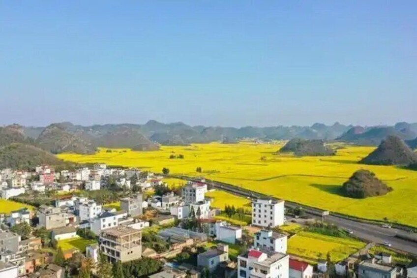 Luoping Jiulong Waterfalls Rapeseed Flowers and Duoyi River