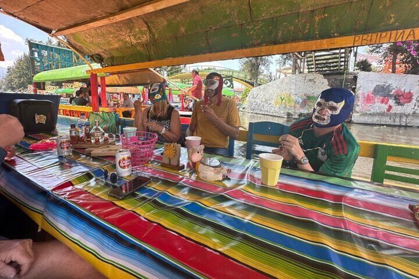 Boat Tour in Mexico City and Mezcal Party with food and drinks