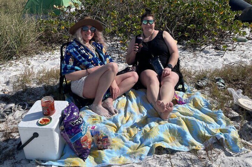 35 minute paddle one way calls for snacks!