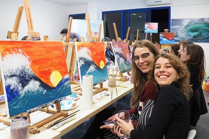 Paint Class with Wine in Barcelona