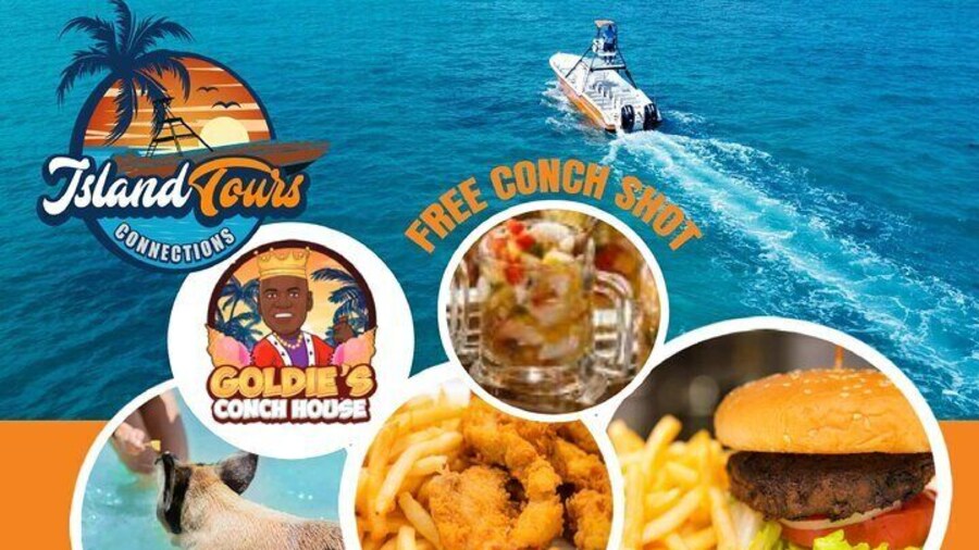 Half-Day Beach Break & Snorkeling Tour Lunch at Goldie's Fish Fry