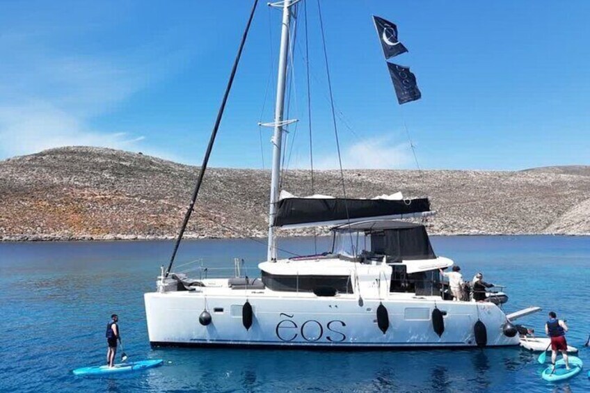 Guided SUP Safari & Catamaran Cruise Dia Island & Cretan Treats
