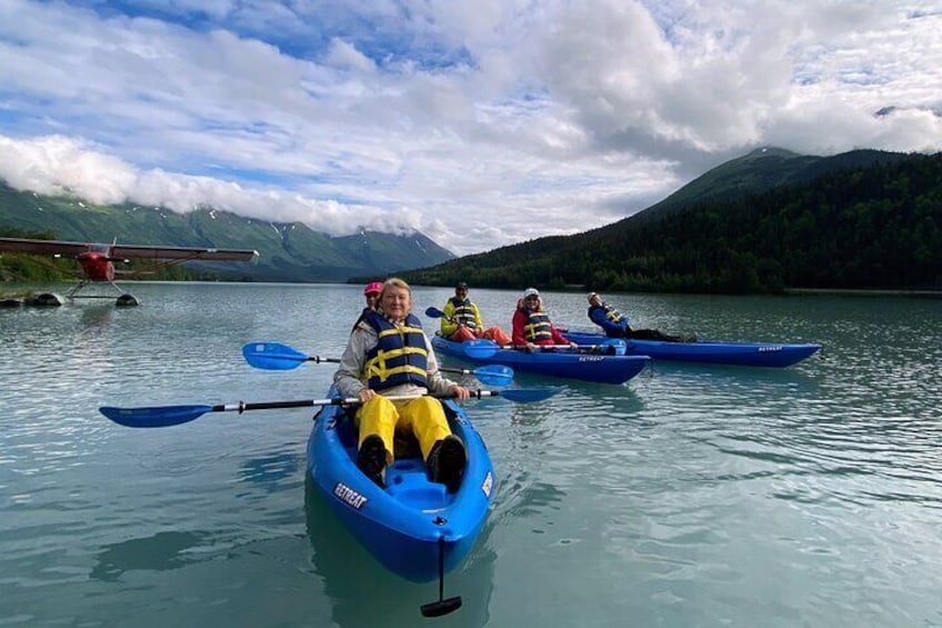 Starting the adventure with a kayak tour before the hike.