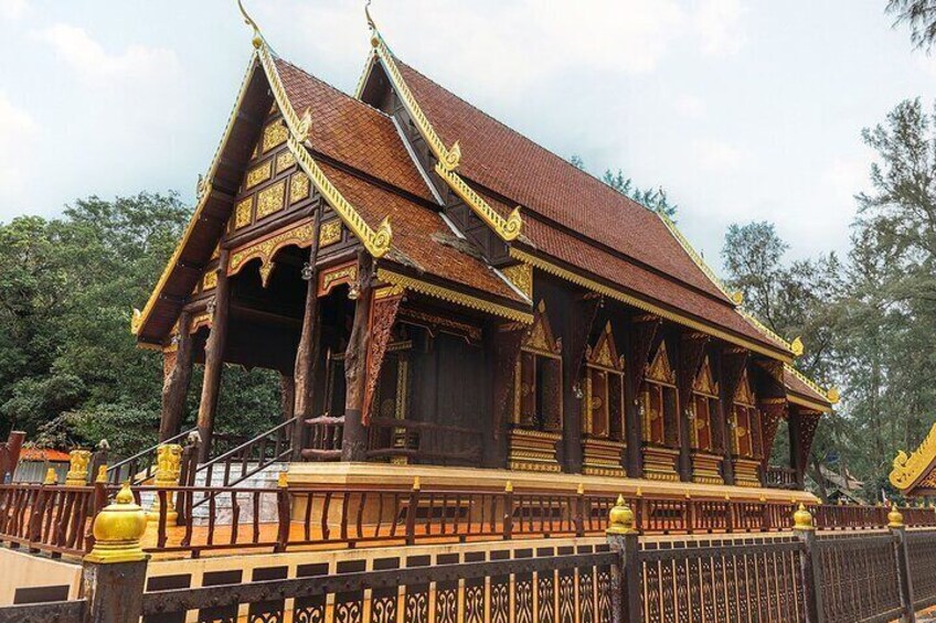 Bamboo Rafting, Temple and Waterfalll in Phang Nga Nature Escape