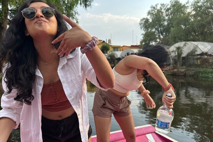 Mezcal on the Mexico City boat ride 