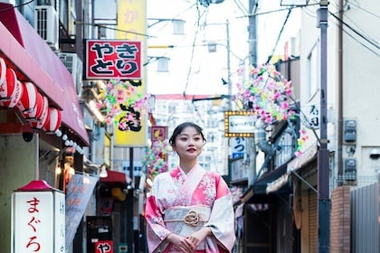 Local Nishinari Walking with Kimonos and Photo Shooting