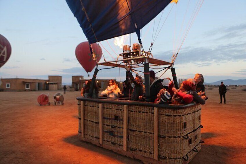 Sunrise in a hot air balloon in Marrakech