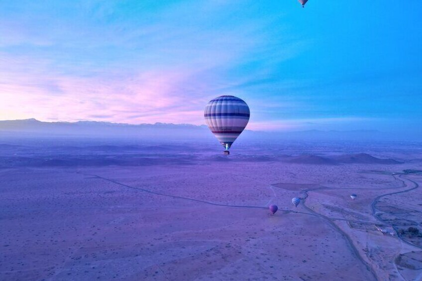 Sunrise in a hot air balloon in Marrakech