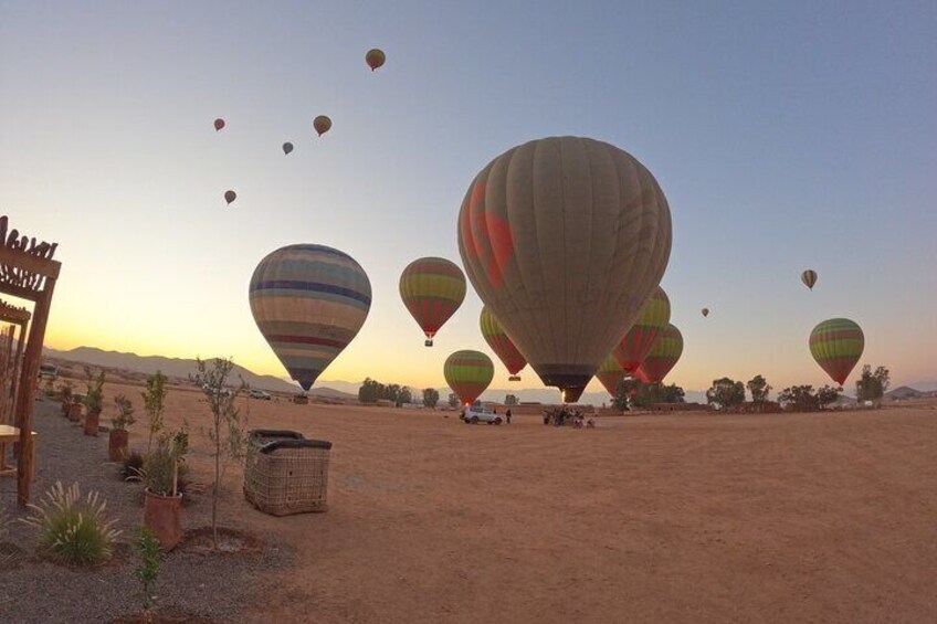 Sunrise in a hot air balloon in Marrakech