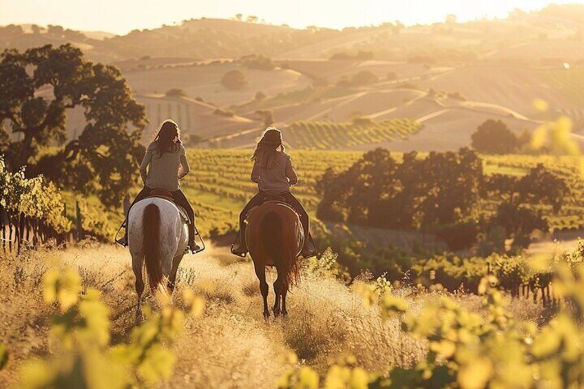 Private Vineyard Horseback Riding with Wine Picnic