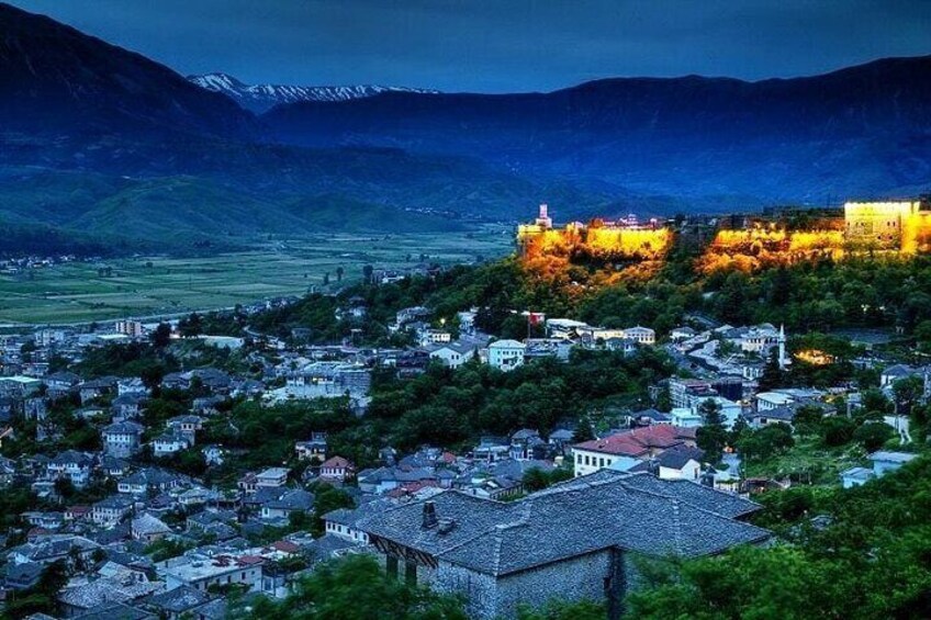 " Gjirokastra City, lively at night."