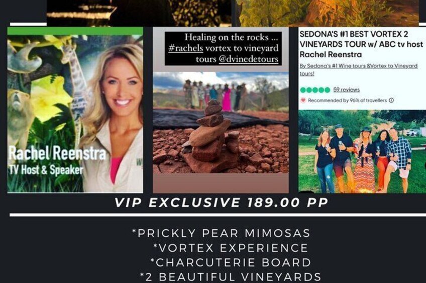 Sedona's #1 WINE TOUR-Vortex to Vineyards w/ABC wildlife host Rachel Reenstra 