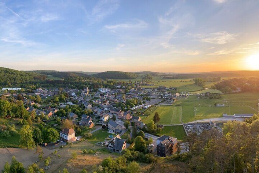 Hot air balloon flight Rochefort Geopark Famenne Ardennes