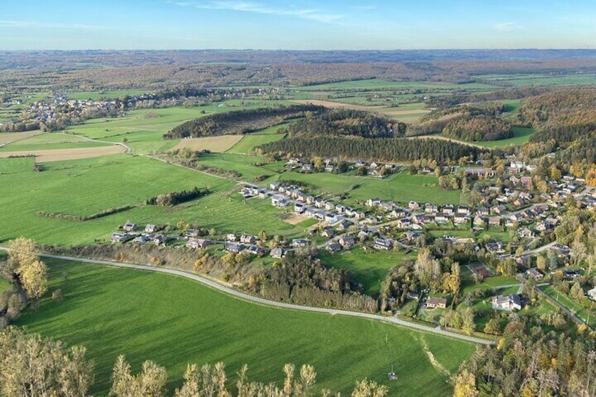 Hot air balloon flight Rochefort Geopark Famenne Ardennes
