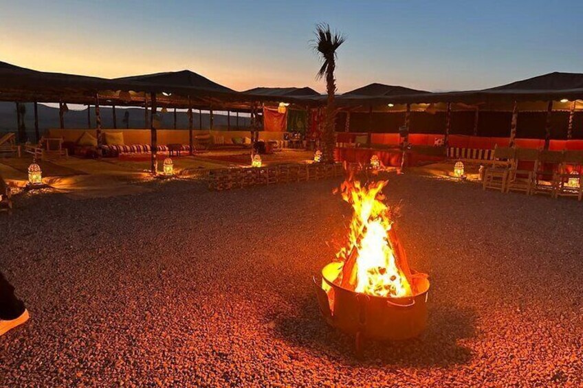 Agafay Desert Excursion Traditional Diner and Quad and Camel