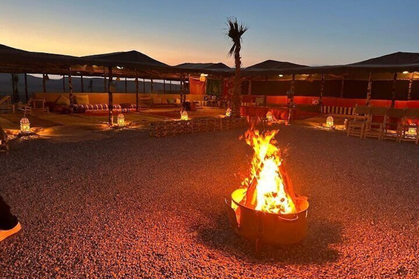 Agafay Desert Excursion Traditional Diner and Quad and Camel